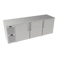 product of Krowne LS84 84" Three-Section Back Bar Cooler, Black 84" W x 24" D, 1/3 HP R290, 30-40°F, LED Light