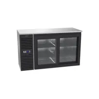 product of Krowne SD60 60" Refrigerated Back Bar Cabinet w/ 2 Sliding Glass Doors, 4 Shelves, Black Front