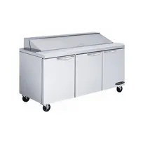 product of Kool-It Signature KST-72-3 72" Two Section Sandwich / Salad Prep Table w/ 3 Doors, 18 Pans