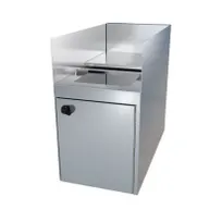 product of LaCrosse CL12TRA Classic 24" Trash Receptacle, 12"W x 24"D, Locking Door, 304 Stainless Steel, NSF
