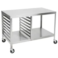 product of Lakeside 130 Stainless Steel Portable Work Table, 27x48 Top, Channel Ledges for 15 Sheet Pans, 1-1/2 Spacing