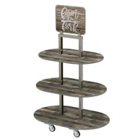 product of Lakeside 155044 Isle 'N Go Merchandising Display Cart w/ (3) Wood Laminate Shelves