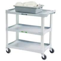 product of Lakeside 2501 Gray Plastic 3 Shelf Bus / Utility Cart - 36"Wx18.5"D x 35"H
