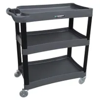 product of Lakeside 2507 Black Plastic 3 Shelf Utility Cart - 35-3/4"W x 18-3/8"D x 39"H