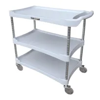 product of Lakeside 2509 Gray Plastic 3 Shelf Bus / Utility Cart - 36"W x 18-1/2"D x 33-3/4"H
