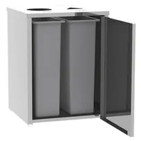 product of Lakeside 3312 Waste & Recycle Station, 26-1/2"W x 23-1/4"D x 34-1/2"H, 2-Stream 38 Gal Steel