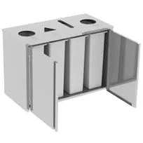 product of Lakeside 3318 Recycle Station, 48-1/2"W x 23-1/4"D x 34-1/2"H, 4-Stream, 50-100 Gallon, Steel