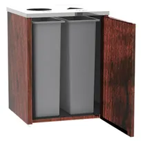 product of Lakeside 3412 Waste & Recycle Station, 26-1/2"W x 34-1/2"H, 36 Gallon 2-Stream, Stainless Steel Finish