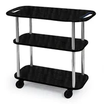 product of Lakeside 36104 Rectangular Serving Cart with 3-Shelf, Handle Cut-Outs on Top Shelf