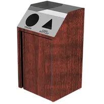 product of Lakeside 4412 Recycle Station, 26-1/2"W x 23-1/4"D x 45-1/2"H, 2-Stream, 36-49 Gal, Stainless Laminate