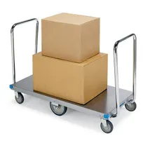 product of Lakeside 456 Stainless Steel Platform Truck, 24" x 48" Platform, 1000 lbs Capacity, Dual Handle