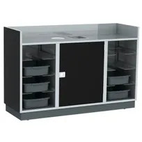 product of Lakeside 4618 Mobile Bussing Station, 70"W, Stainless Steel, Plastic Laminate Finish, 5" Swivel Wheels