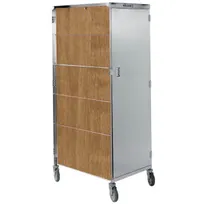 product of Lakeside 647 Stainless Steel 20 Tray Compact Dual Door Meal Delivery Cart w/ Vinyl Laminate Panels