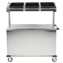 product of Lakeside 663 Solid Stainless Steel Breakfast / Snack Cart w/ Overhead Shelf with (3) Plastic Bins