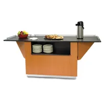 product of Lakeside 6850 87" Mobile Modular Breakout Dining Station, Enclosed Base w/ Storage, (2) Interior Compartments