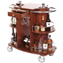 product of Lakeside 70260 Liquor Cart w/ Oval Top and 2 Shelves, 1 Acrylic Glass Rack, 2 Ice Buckets