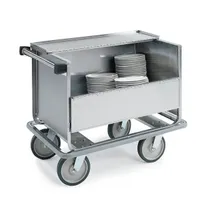 product of Lakeside 705 Store 'N' Carry 1-Shelf Stainless Steel Dish Dolly, 30-39" Height, Silver, 66-100 Plate Capacity
