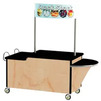 product of Lakeside 768 Stainless Steel Vending Kiosk / Breakfast / Snack Cart w/ 2-Level Black Laminate Flat Top