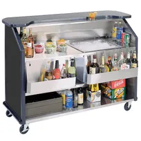 product of Lakeside 887 63" Portable Bar with Laminate Finish, Removable (2) 7-Bottle Speed Rail, and 40 lb. Ice Bin