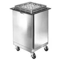 product of Lakeside 998 Stainless Steel Mobile Cup & Glass Rack Dispenser w/ Enclosed Base