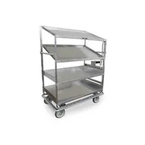 product of Lakeside B592 Stainless Steel Soiled Dish Breakdown Cart with 2 Flat Shelves, 2 Angled Shelves