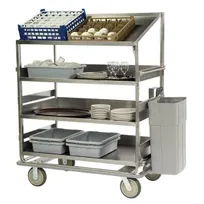 product of Lakeside B593 Soiled Dish Breakdown Cart w/ 1 Flat Shelf, 3 Angled Shelves