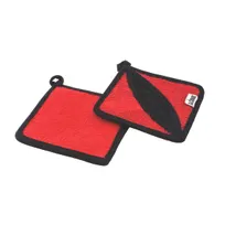 product of Lodge ASFPH41 Pot Holder/Trivet, 6-1/2" x 6-1/2", Red Silicone, Non‑Slip, Heat‑Resistant 450°F
