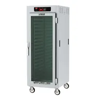 product of Metro C589-SFC-LPFS Full Height 2-Door Clear & Solid Heated Holding Cabinet, 18" x 26" Lip Load, 304 Stainless Steel