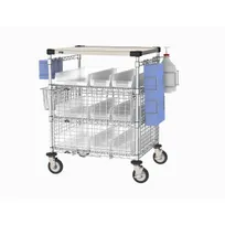 product of Metro CR243033-CKST PPE Check-In Station, 43"W x 24"D Steel, 4 Shelves, Gallon & 2L Sanitizer