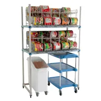 product of Metro MQCR243674-RU Max Q Plastic Roll Under Can Rack w/ 64 #10 Cans Capacity and 74" Posts