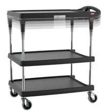 product of Metro MY2030-34BL-PL 3 Shelf Black Polymer Utility Cart w/ 400 lb Capacity