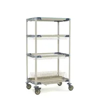 product of Metro PR36VX3-XDR MetroMax i Mobile Drying Rack with 2 Drop-Ins, 1 Tray Rack, One Bulk Shelf and Drip Tray, 26" x 38" x 68"