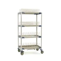 product of Metro PR36VX4-XDR MetroMax i Mobile Drying Rack with 2 Tray Racks, 2 Pan Racks and Drip Tray, 26" x 38" x 68"
