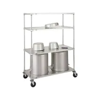 product of Metro PR48ES 48" x 24" x 68" Stainless Steel Mobile Pot & Pan Rack with 4 Embossed Shelves