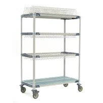 product of MetroMax i PR48VX3 Mobile Drying Rack with Two Drop-Ins, 1 Tray Rack and 1 Bulk Shelf, 26" x 50" x 68"