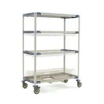 product of Metro PR48VX3-XDR MetroMax i Mobile Drying Rack with Two Drop-Ins, 1 Tray Rack, 1 Bulk Shelf and Drip Tray, 26" x 50" x 68"