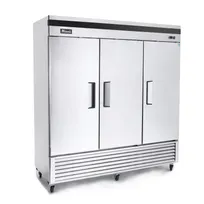 product of Migali C-3FB-HC 81.9" 3-Solid Door Reach-In Freezer, Bottom Mount, 68 cu. ft., Stainless Steel