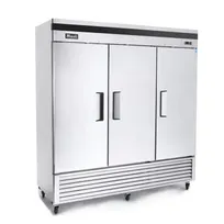 product of Migali C-3RB-HC 81" 3-Section Reach-In Refrigerator w/ 3 Solid Doors, Bottom Mount, 68 cu. ft.