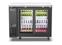 product of Migali C-BB48SG-HC Bar Cooler, 48.75"W x 24.5"D x 35.7"H, 2 Glass Doors, Black, R290 Refrigerant
