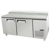 product of Migali C-PP67-HC 67" 2-Section Refrigerated Pizza Prep Table w/ 2 Doors, (9) 1/3 Size Pans