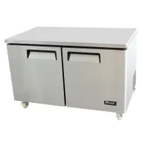 product of Migali C-U60R-HC 60" 2-Door Undercounter Refrigerator, Stainless Steel, 18.2 cu. ft., Rear Mount