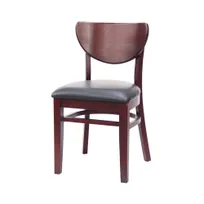 product of MKLD A6852 BV Indoor Side Chair with Solid Wood Back and Upholstered Seat, Black Vinyl