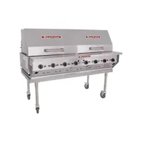 product of Magikitchn LPAGA-60S-NG 60" Natural Gas Outdoor Grill w/ 8 Burner, Roll Dome,160.000 BTU
