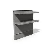product of Montague Company DHS-96 96" x 36" Stainless Steel Backguard Flue Riser with Double Solid Shelves