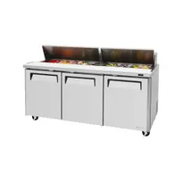 product of Turbo Air MST-72-N 72" Three Section Sandwich / Salad Prep Table w/ 3 Doors, 18 Pans