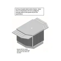 product of Multiteria MPCS-I M-Power Island Cashier Unit, 43-48" Wide, Stainless Steel Top, Mobile