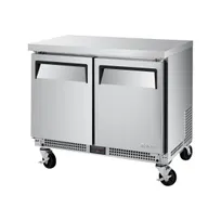 product of Turbo Air MUR-34S-N6 34" 1-Section Undercounter Fridge, 2 Solid Doors, Stainless Steel, 4.27 cu. ft.