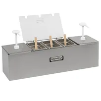 product of Nemco 88100-CB-3 Condiment 25.75" W x 8" D Stainless 2 x 3 Qt & 3 x 0.6 Qt Pans Dry-Well 2 Heads
