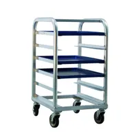 product of New Age 1161 6 Shelf End-Load Mobile Heavy Duty Aluminum Platter Rack with 5" Bottom Load Slides