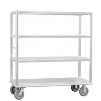 product of New Age 1452 Aluminum Queen Mary Banquet Cart w/ (4) Solid Shelves, 2500 lbs. Capacity